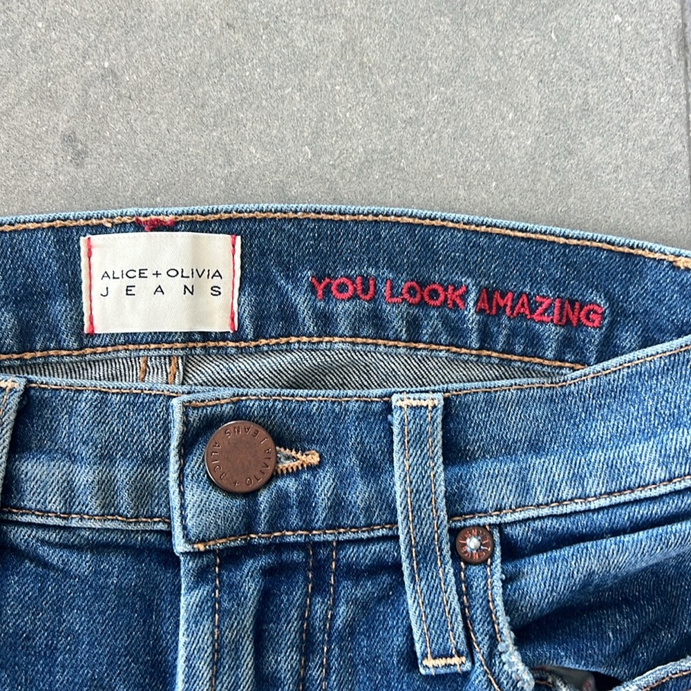 Alice and Olivia high rise cropped jeans